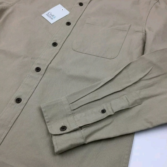 Croft & Borrow Small Beige Button Front Shirt - Picture 4 of 7